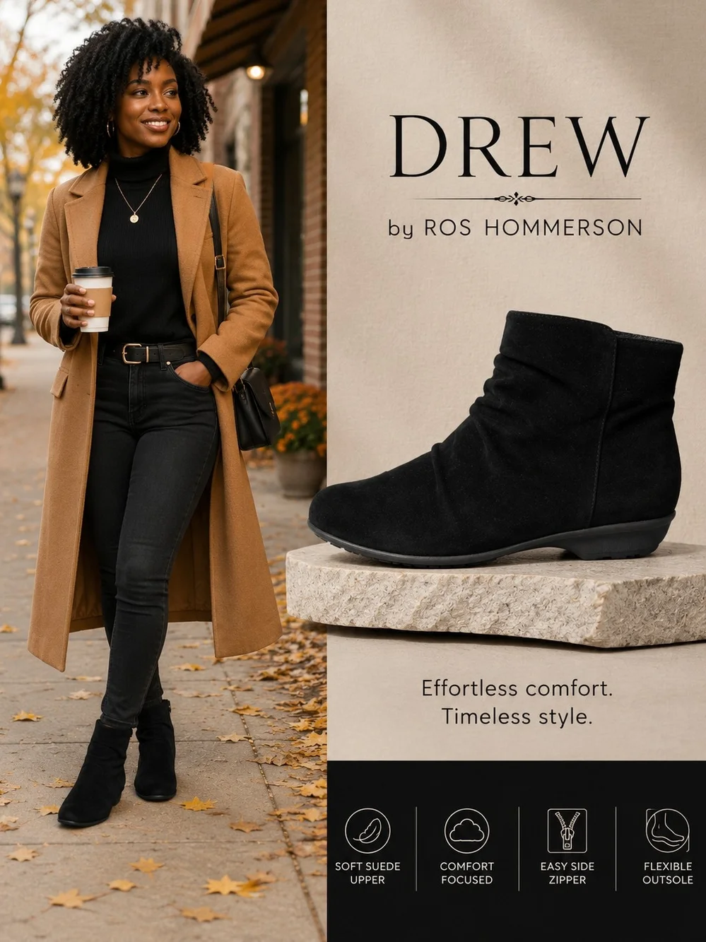 ✨️NWOB✨️ Ros Hommerson Black Suede Slouch Ankle Booties